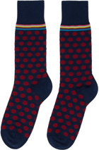 Paul Smith Two-Pack Navy & Red Marius Socks