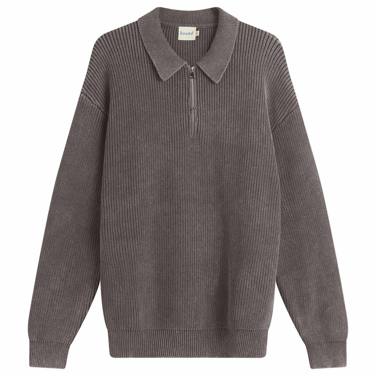 Bound Men's Acid Wash Half Zip Pullover in Brown