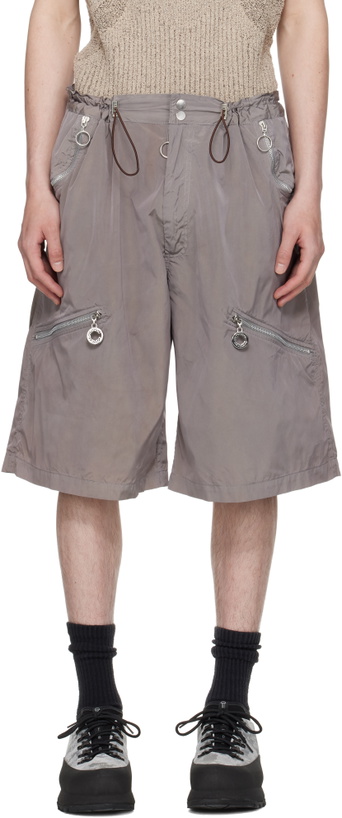 Photo: Charlie Constantinou SSENSE Exclusive Gray Nylon Essential Shorts