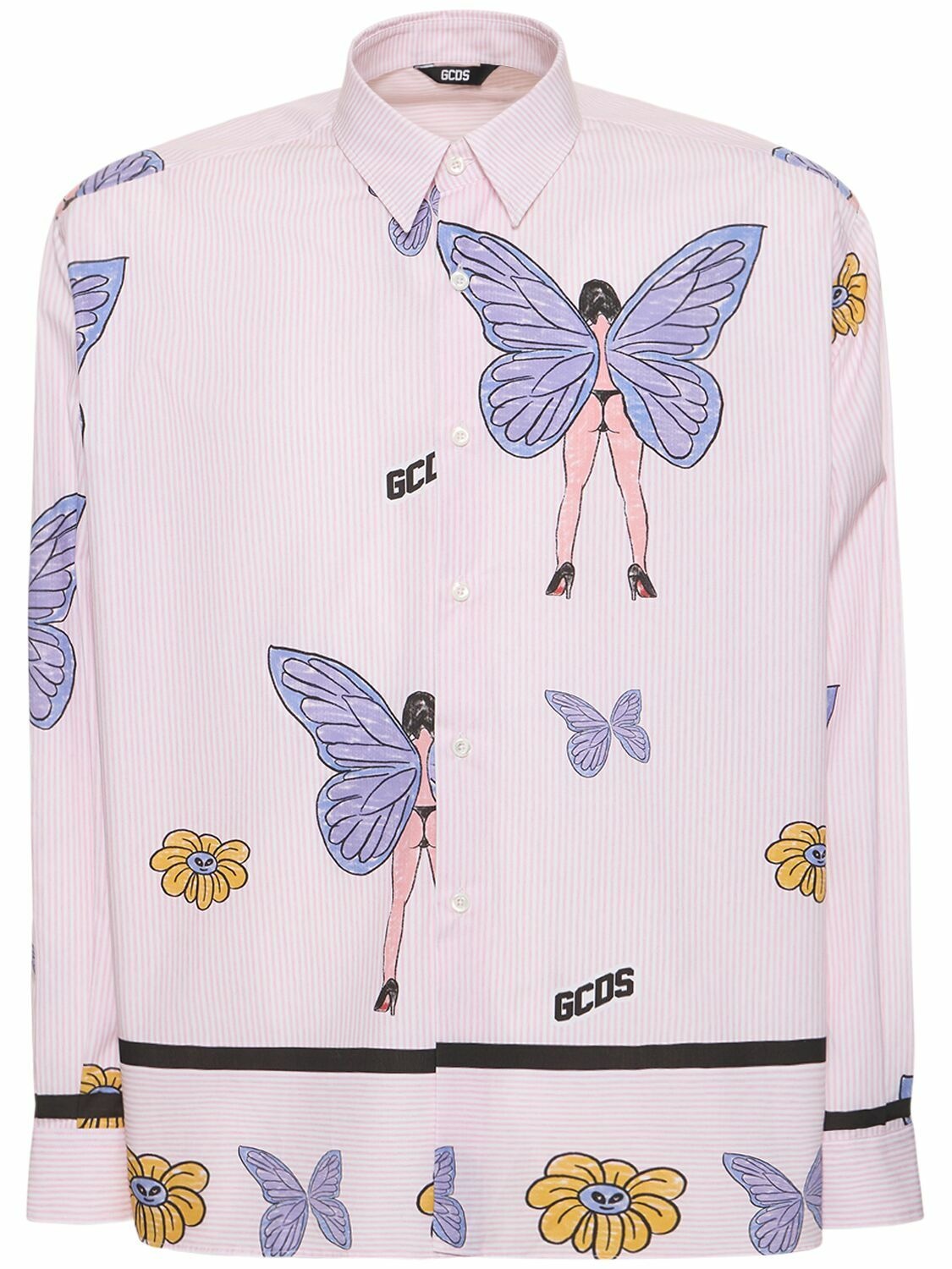 Photo: GCDS - Butterfly Logo Cotton Poplin Shirt