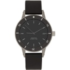 Instrmnt Silver and Black Rubber Dive Watch