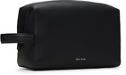 Paul Smith Black Straw-Grain Embossed Leather Wash Pouch