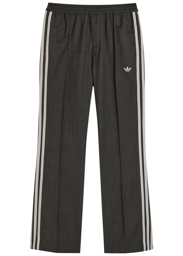 Photo: Adidas X Wales Bonner X Wales Bonner Straight-leg Wool-blend Trousers Dark Grey
