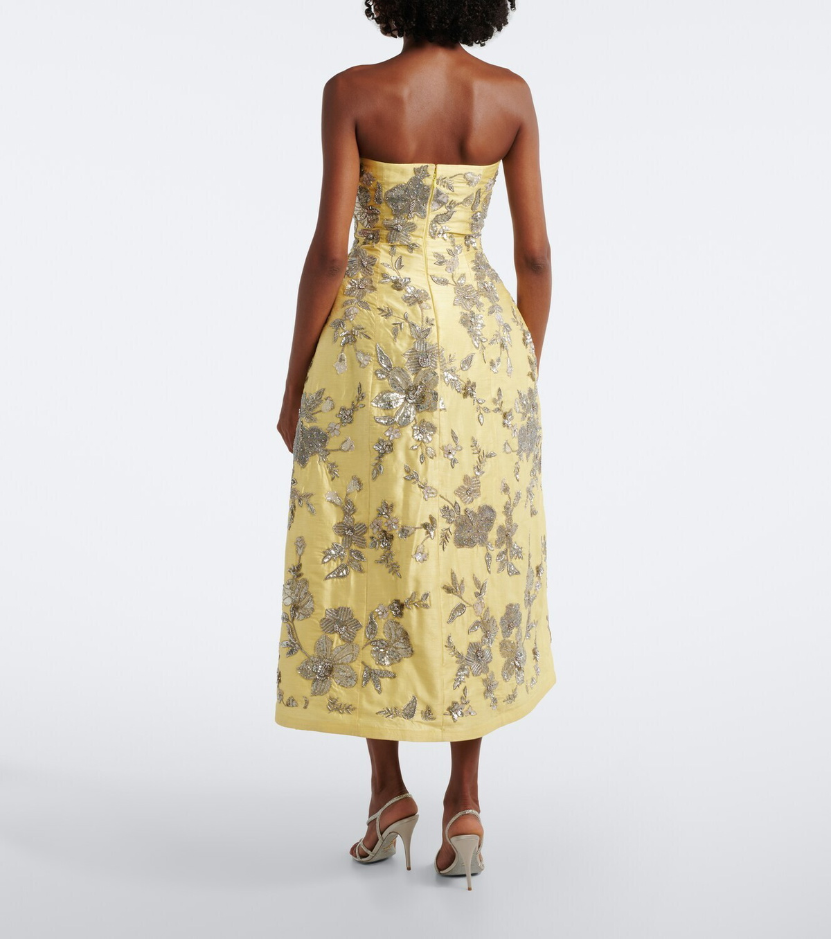 Là Fuori Aurelia sequined silk bustier dress