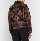 Off-White - Slim-Fit Printed Denim Jacket - Black