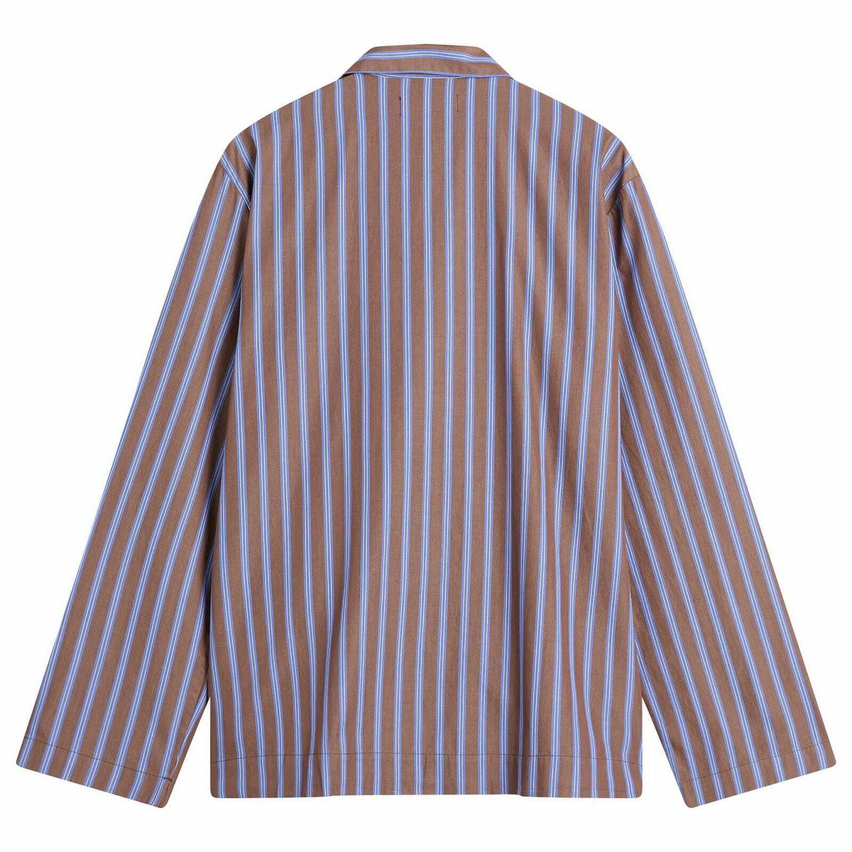Tekla Fabrics Sleep Shirt in Chestnut Stripes
