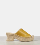 Loewe Petal Anagram leather espadrille wedges