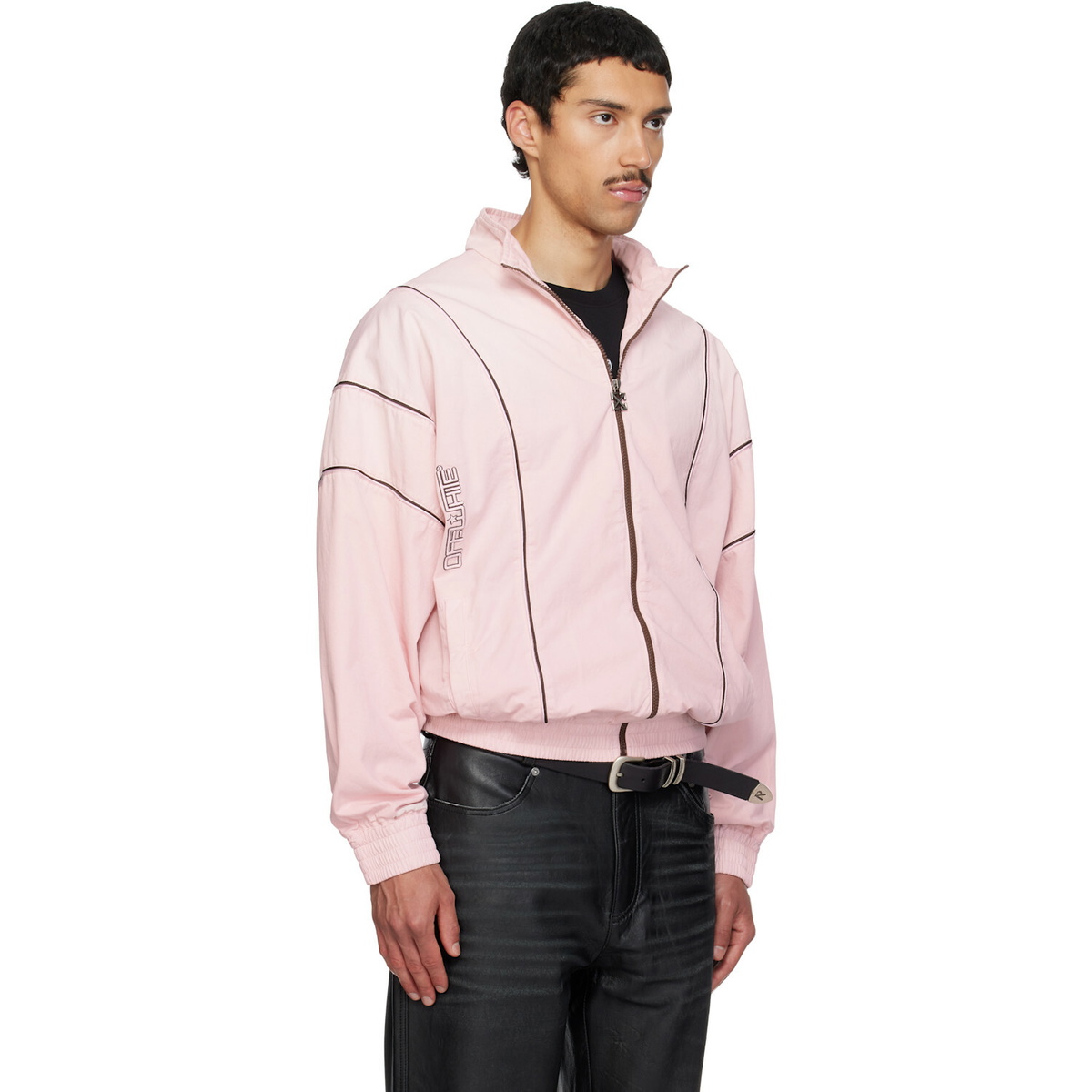 Off-White Pink Relaxed Garment Dyed Track Jacket