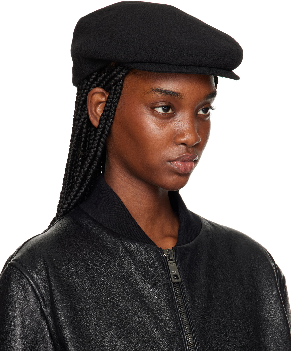 Dolce&Gabbana Black Wool Crepe Flat Cap