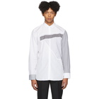 Neil Barrett White Stripe Punked Modernist Slim-Fit Shirt