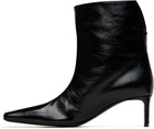 KHAITE Black Ona Ankle Boots
