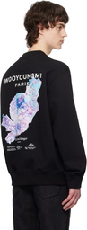 WOOYOUNGMI Black 3D Coral Back Logo Sweatshirt