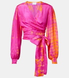 Anna Kosturova Tie-dye silk wrap top