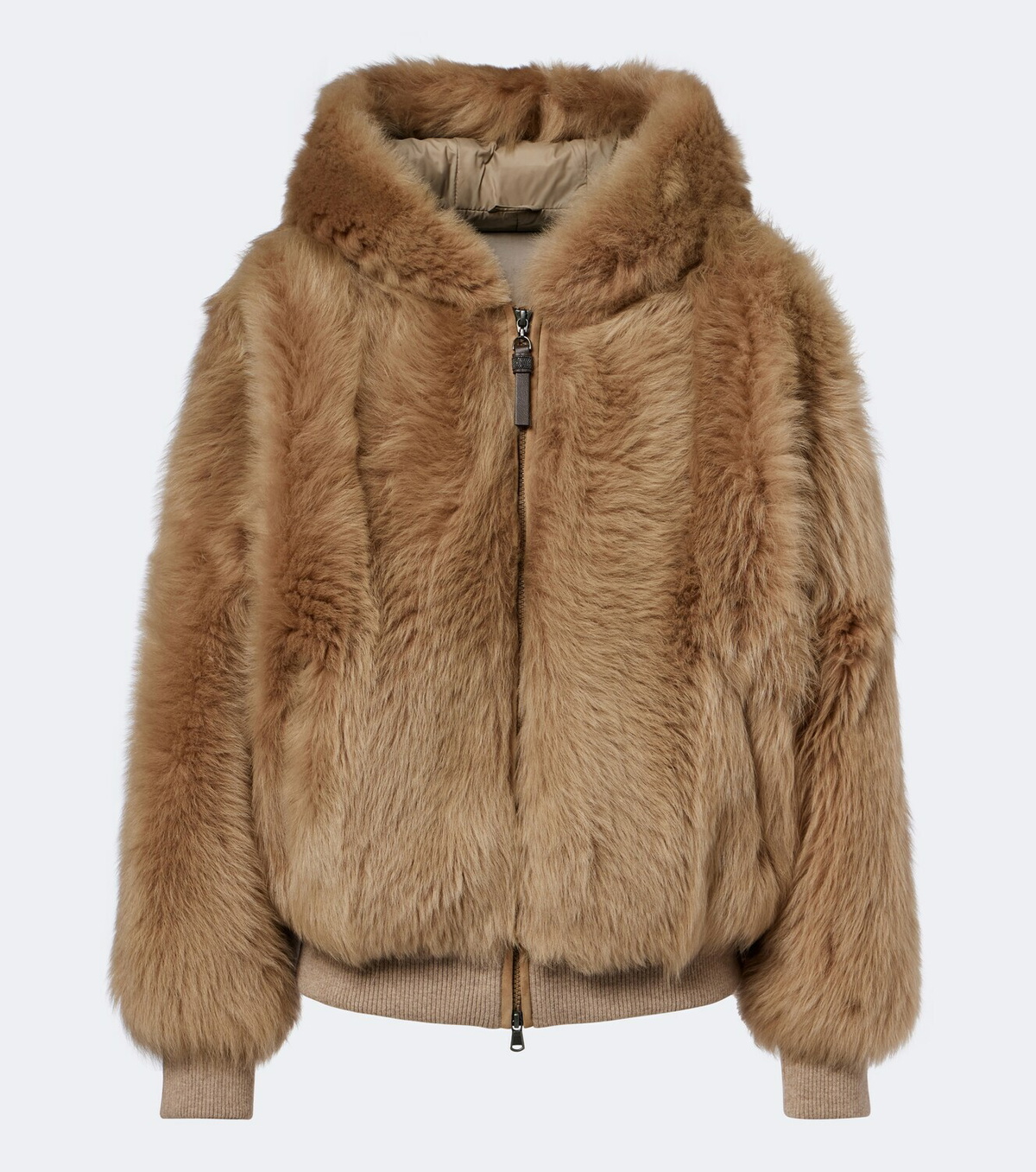 Brunello Cucinelli Monili shearling hooded shearling jacket