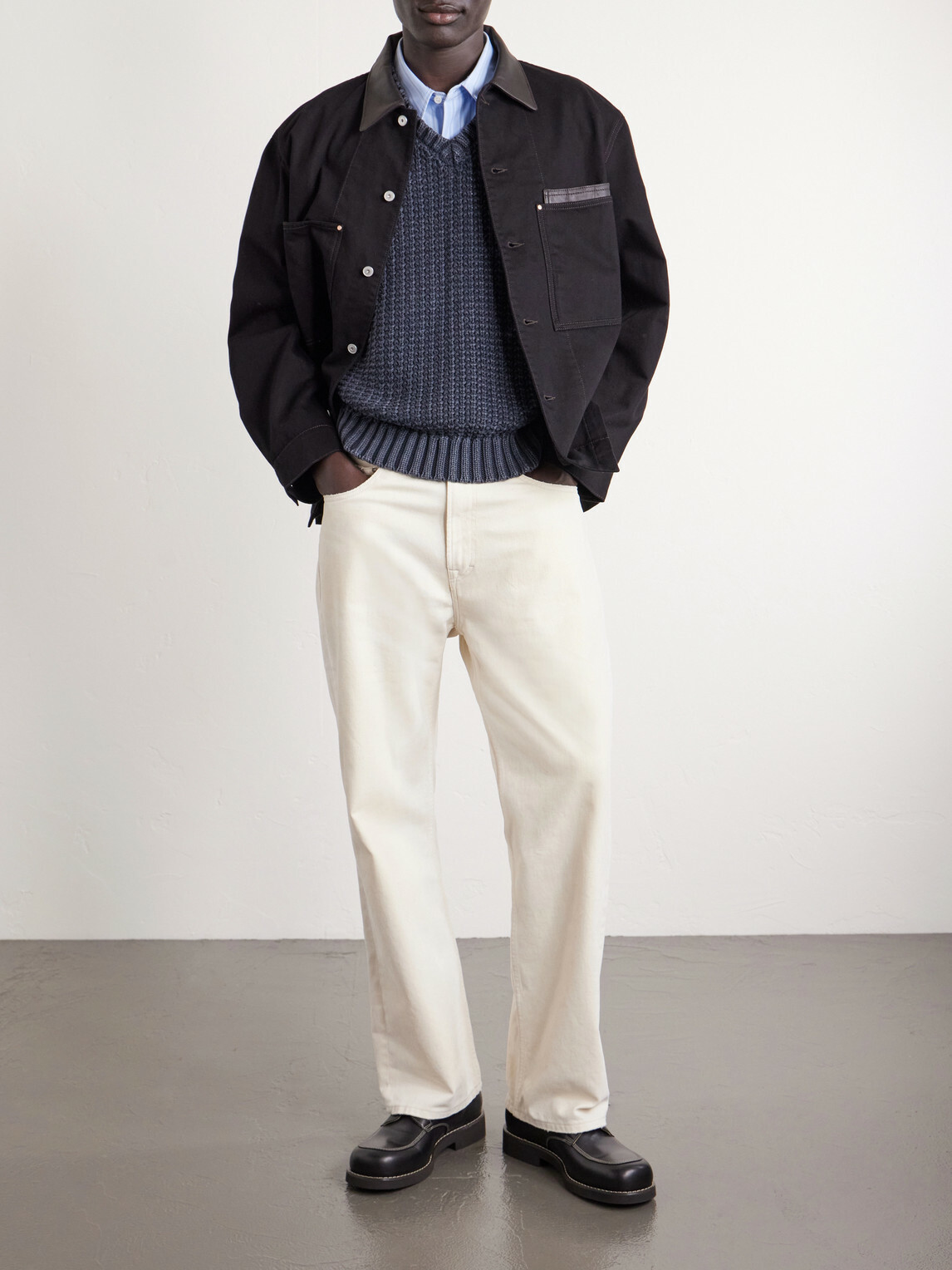 Corridor - Open-Knit Cotton Vest - Black