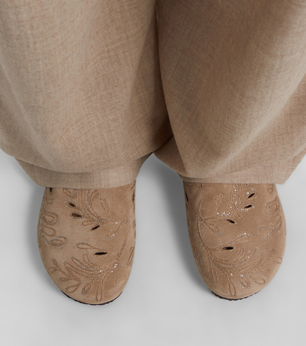 Brunello Cucinelli Sequined suede slides