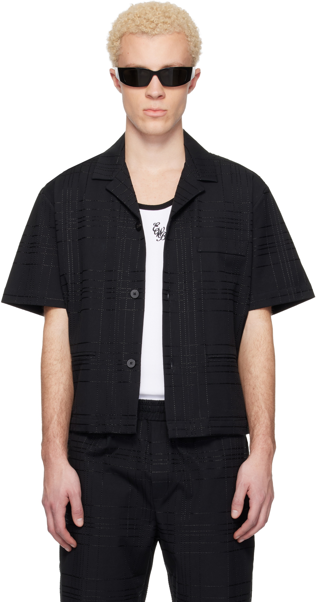 Ernest W. Baker White & Black Pin Stripe Classic Shirt Ernest W. Baker