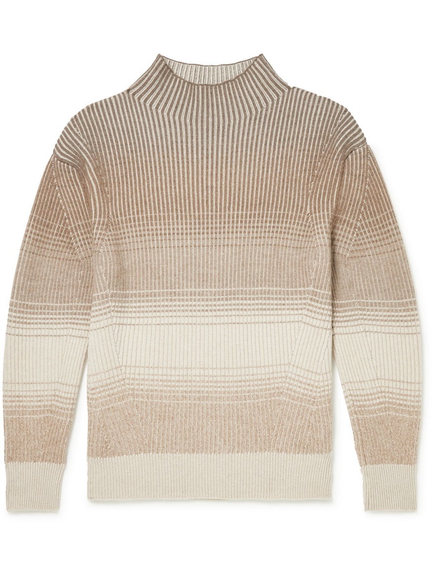 Photo: Loro Piana - Ribbed Virgin Wool Mock-Neck Sweater - Neutrals