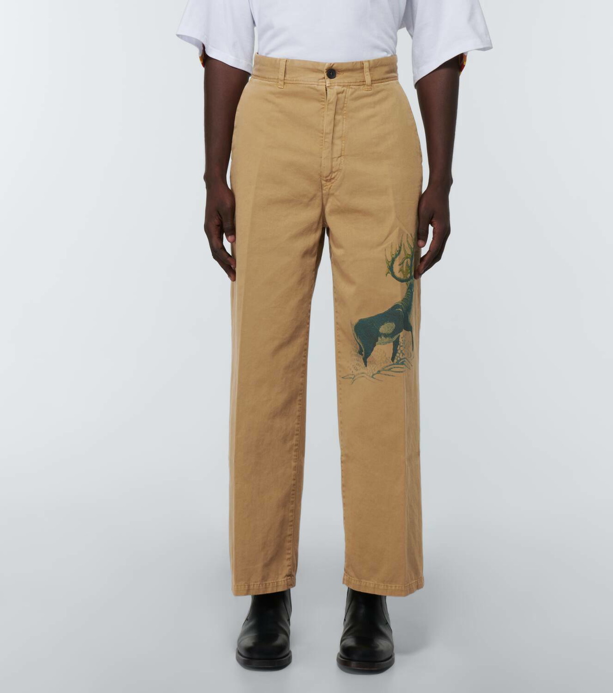 Incotex x Facetasm Printed wide-leg cotton pants