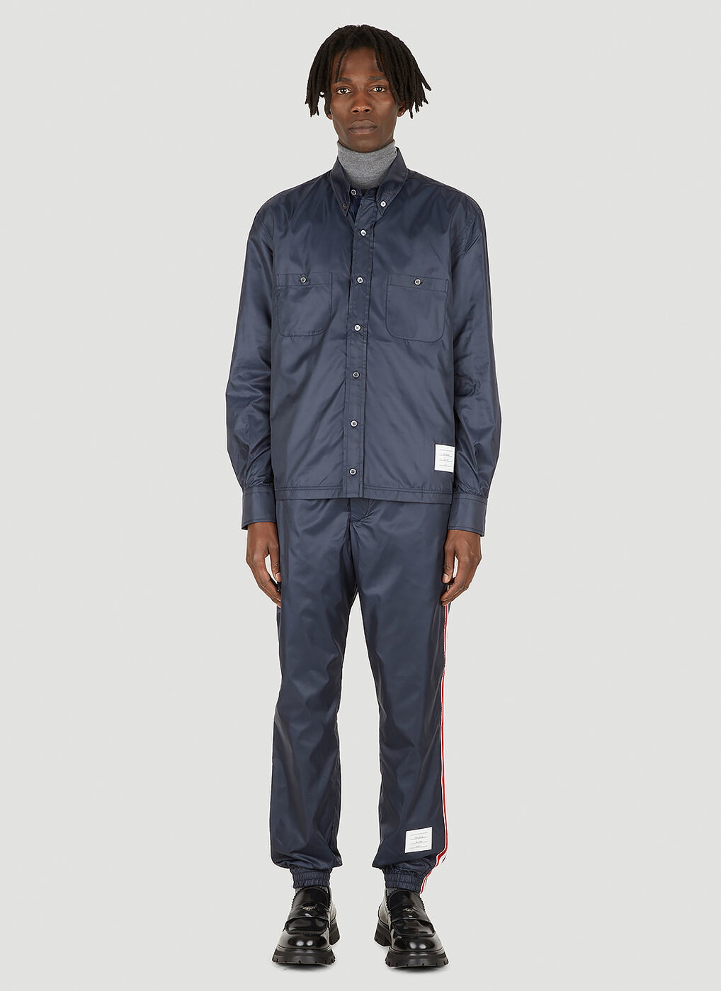 Thom Browne Elastic Hem Wool Track Trouser - Blue