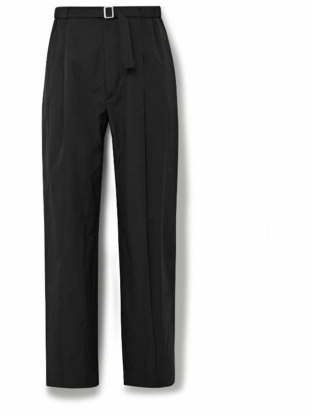 Photo: Amomento - Straight-Leg Belted Pleated Shell Trousers - Black