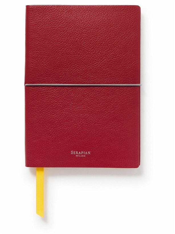 Photo: Serapian - Logo-Print Full-Grain Leather Notebook