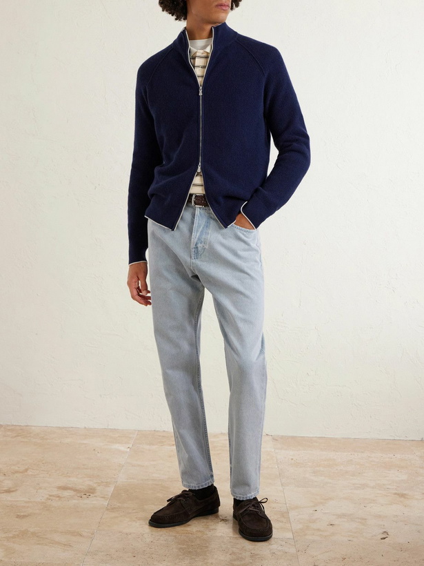 Photo: Eleventy - Cashmere Zip-Up Sweater - Blue
