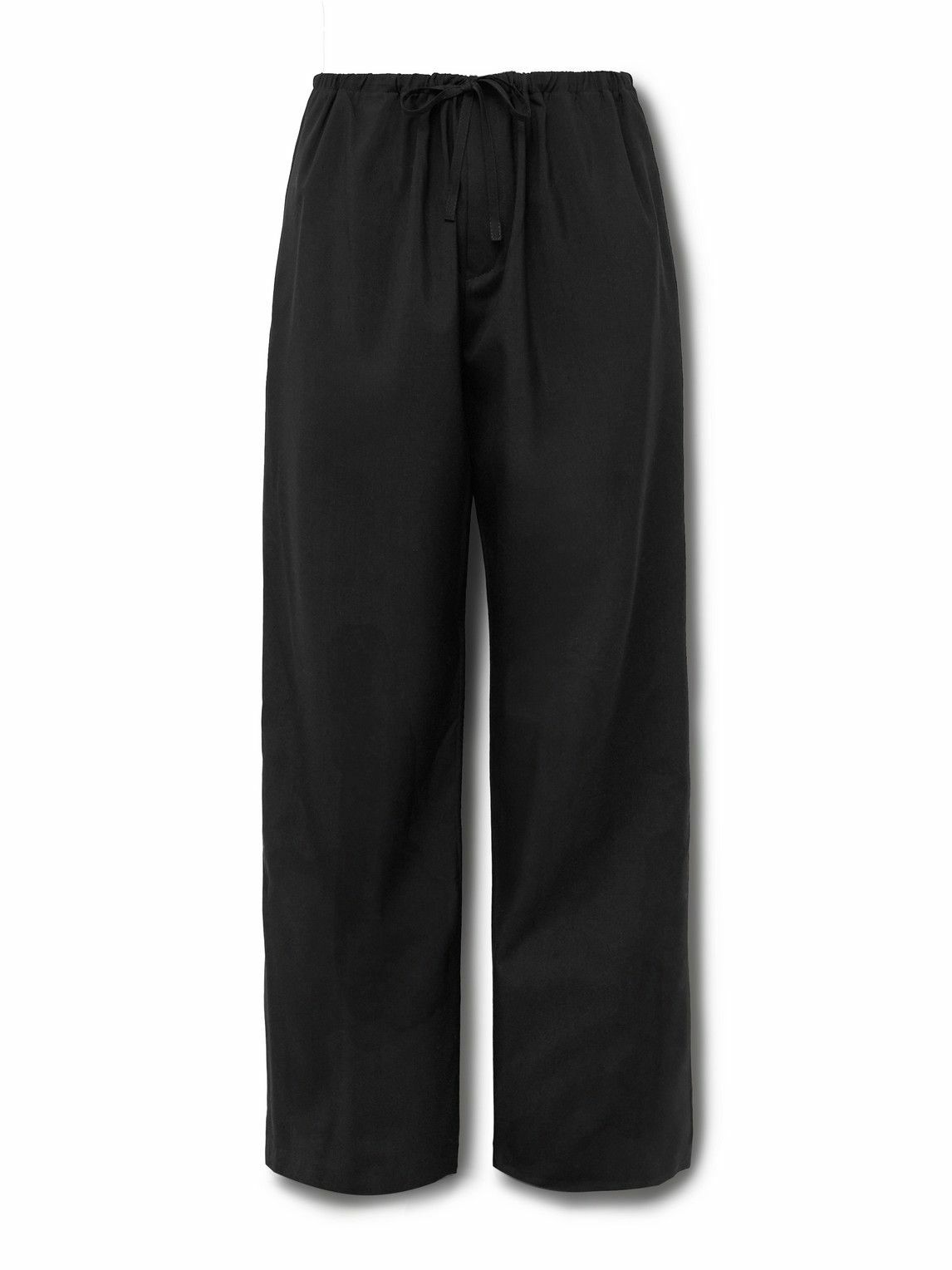 The Row - Xon Wide-Leg Wool-Crepe Drawstring Trousers - Black The Row