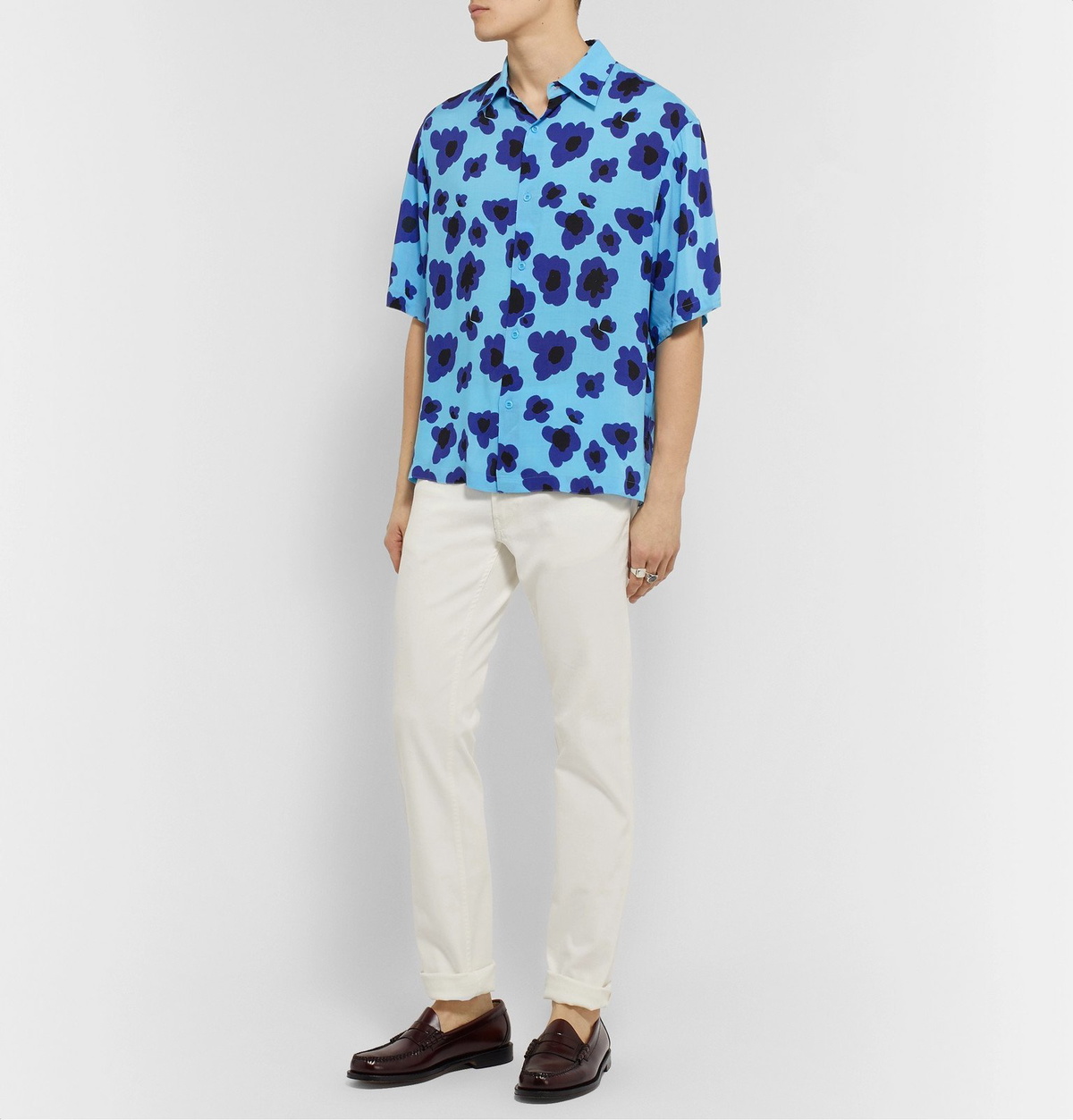 Sandro - Printed Woven Shirt - Blue