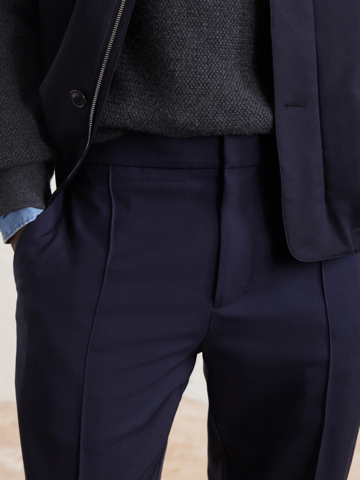 Zegna - Tapered Pleated Wool-Canvas Trousers - Blue