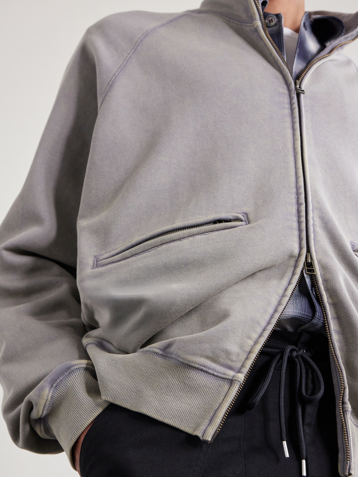 FrizmWORKS - Cotton-Blend Jersey Zip-Up Sweatshirt - Gray