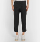 AMI - Cropped Slim-Fit Wool Trousers - Men - Black