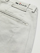 Kiton - Slim-Fit Stretch Linen and Cotton-Blend Shorts - Gray