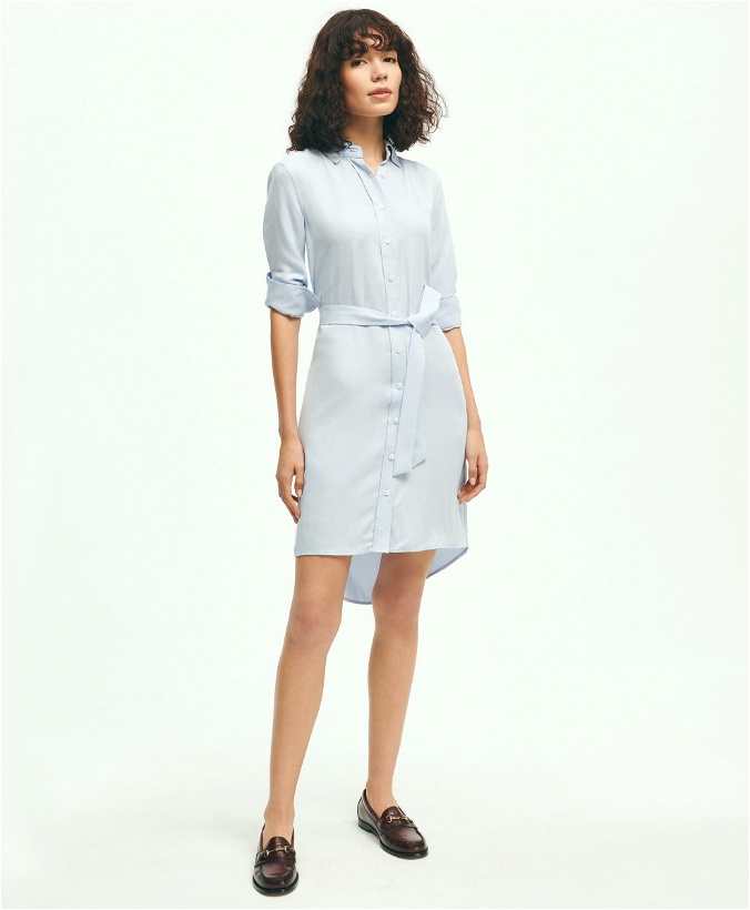 Photo: Brooks Brothers Women's Soft Icons Shirt Dress | Blue