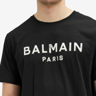 Balmain Men's Foil Paris Logo T-Shirt in Black/Silver/Cream