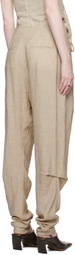 Elena Velez Beige Pleated Trousers