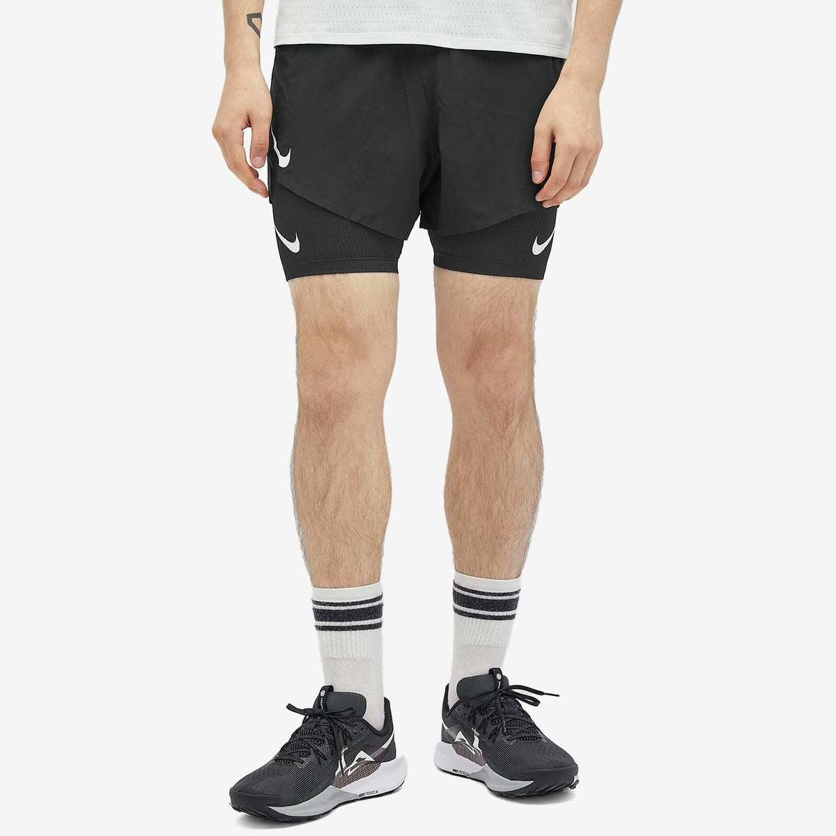 Nike Running Men's Aeroswift 4 Inch Short in Black/Summit White