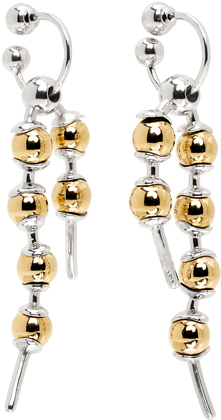 Lorette Colé Duprat SSENSE Exclusive Silver & Gold Chapelet Earrings