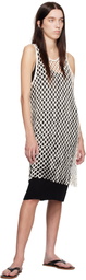 BITE White & Black Evening Lace Shift Midi Dress