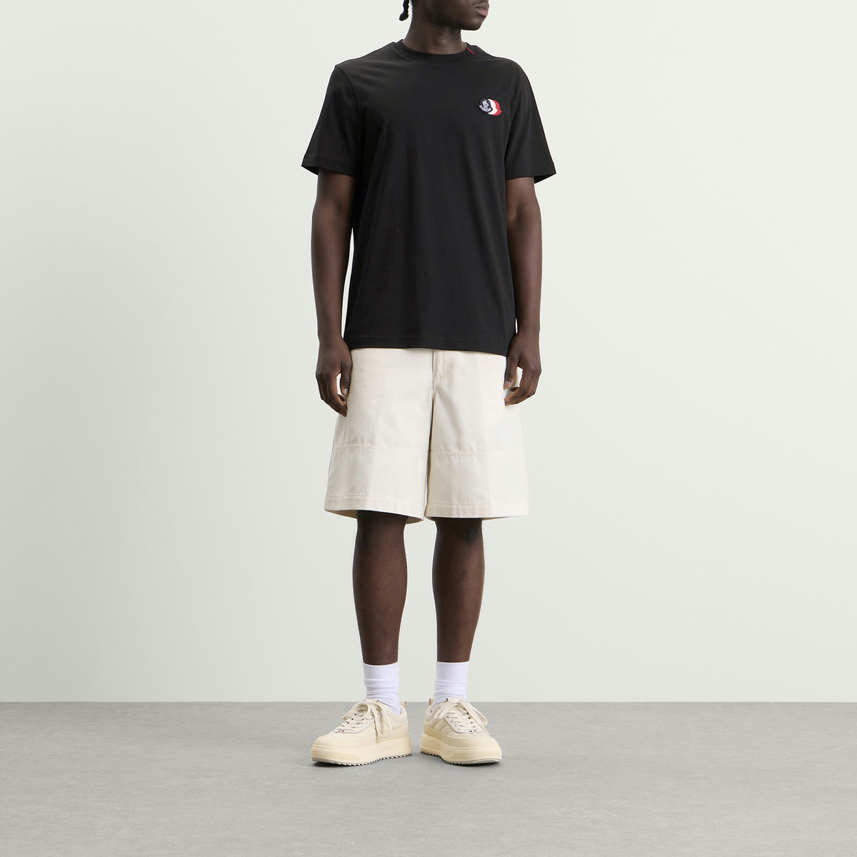 Moncler Men's Cotton Patch Logo T-Shirt in Black