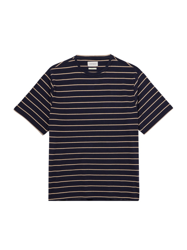 Photo: Oliver Spencer - Webber Striped Cotton-Jersey T-Shirt - Blue