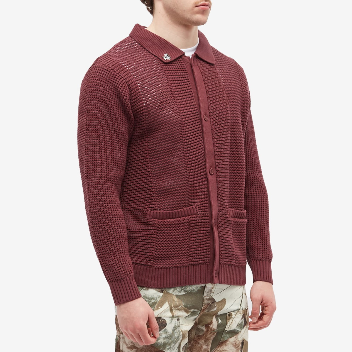 Fucking Awesome Men's Library Knit Shirt in Maroon Fucking Awesome