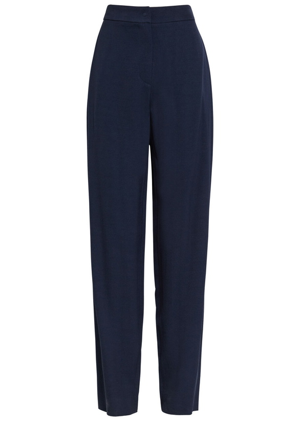 Photo: Emporio Armani Tapered-leg Crepe Trousers Navy