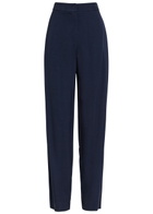 Emporio Armani Tapered-leg Crepe Trousers Navy