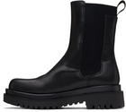Versace Jeans Couture Black Signature Logo Drew Chelsea Boots