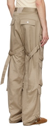 Mugler Beige Cinch Strap Cargo Pants
