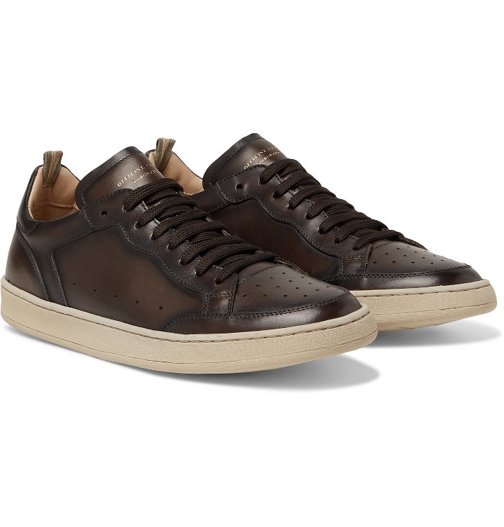 Photo: OFFICINE CREATIVE - Kareem Lux Perforated Leather Sneakers - Brown