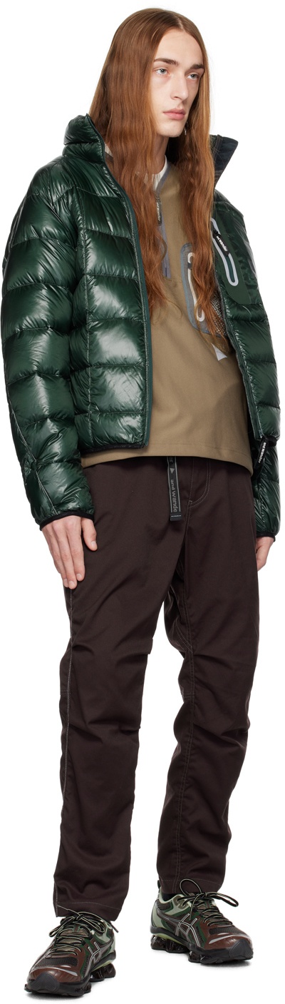 and wander Green Diamond Stitch Packable Down Jacket