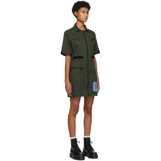MCQ Green Military Shirt Dress McQ Alexander McQueen