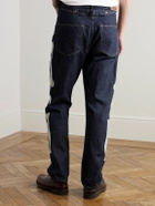 KAPITAL - Okagilly Slim-Fit Crochet-Trimmed Jeans - Blue